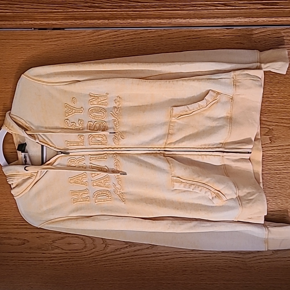 Harley Davidson Woman's Zip-Up Hoodie Sweatshirt Size Large Lightweight Biker